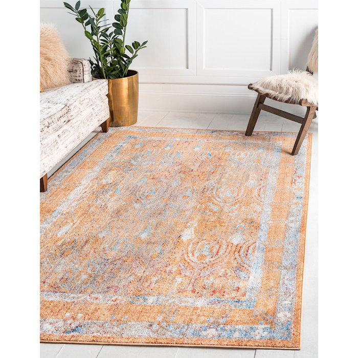 RugPal Square Kingston Oriental Pumpkin Area Rug Wayfair